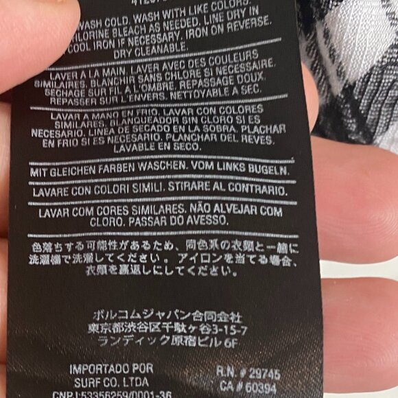 Volcom S/P/10 black and white plaid shirt - Picture 4 of 9